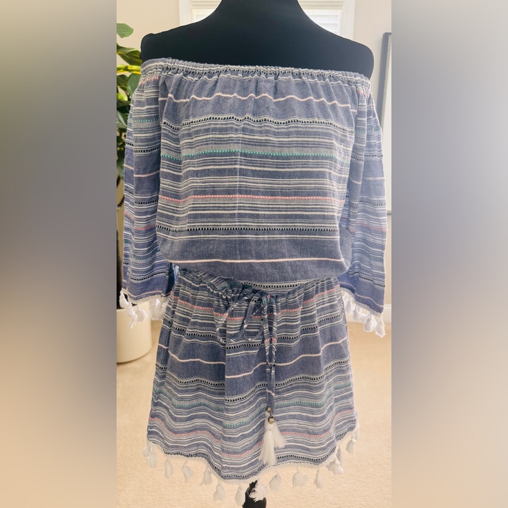 Blue Island beach bikini cover up small strapless